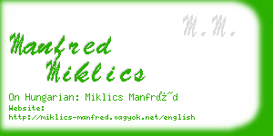 manfred miklics business card